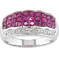 18k White Gold 1/6ct TDW Diamond Ruby Ring