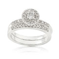 14k White Gold 3/5ct TW Diamond Wedding Set