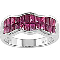 18k White Gold Baguette Ruby Ring