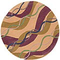 Hand-tufted Brook Collection Wool Rug (3' Round)