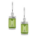 10k White Gold Peridot Leverback Earrings