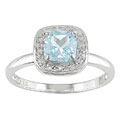 10k White Gold Blue Topaz Ring