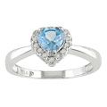 10k White Gold Blue Topaz Heart Ring