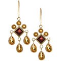 14k Gold Garnet Citrine Chandelier Earrings