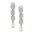18k White Gold 1 1/2ct TDW Diamond Pearl Earrings