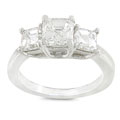 14k White Gold 2ct TW Asscher Diamond Ring