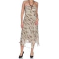 Sangria Printed Silk Halter Dress