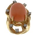 14k Gold 1/2ct TDW Diamond Coral Nugget Ring
