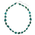 Sterling Silver Genuine Turquoise Bead Necklace