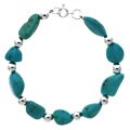 Turquoise and Silver Bead Bracelet