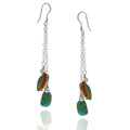 Sterling Silver Turquoise Chip Drop Earrings