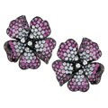 18k Gold 1/3ct Diamond Pink Sapphire Earrings