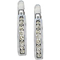 10k White Gold 1/4ct Diamond Huggie Style Earrings