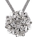 18k Gold 1-1/4ct TDW Diamond Flower Bouquet Pendant