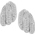 18k White Gold 3ct TDW Diamond Three Row Earrings