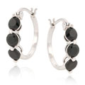 Sterling Silver Sapphire Hoop Earrings