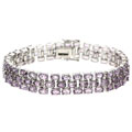 Sterling Silver Amethyst Three-Tier Bracelet