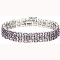 Sterling Silver Amethyst Three-Tier Bracelet