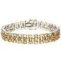 Sterling Silver Citrine Three-tier Bracelet