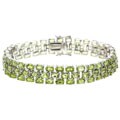 Sterling Silver Peridot Three-tier Bracelet