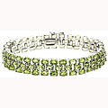 Sterling Silver Peridot Three-tier Bracelet