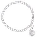 Sterling Silver Basketball 7-inch Sports Charm Bracelet