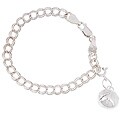 Sterling Silver Basketball Sports Charm Bracelet (6-inch)