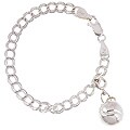 Sterling Silver Tennis Ball Sports Charm Bracelet (6-inch)