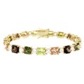 18k Gold over Silver Earth Tone CZ Tennis Bracelet