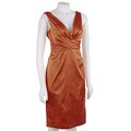 Donna Ricco V-Neck Wrap Bodice Stretch Dress
