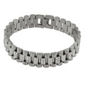 Stainless Steel Watch Style CZ Bracelet