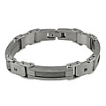 Stainless Steel Cord Bracelet with Black Jewel