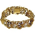 18k Yellow Gold Enamel Emerald Floral Bracelet
