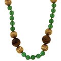 Tiger's Eye and Green Onyx Bead Necklace