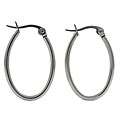 Stainless Steel Oval Hoop Earrings