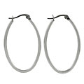 Stainless Steel Oval Hoop Earrings