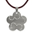 Stainless Steel Flower CZ Necklace