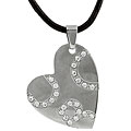 Stainless Steel Heart CZ Necklace