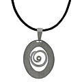 Stainless Steel Swirl CZ Necklace