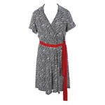 JFW Zebra Print Junior's Wrap Dress