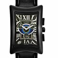 Elini Nazar Men's Chrono Black Leather Watch