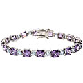 Sterling Silver Purple and Lavender CZ Bracelet