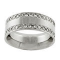Stainless Steel CZ Comfort Band Ring