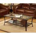 Slate/Glass/Steel Coffee Table