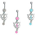 Butterfly Curved Barbell Belly Ring (Case of 4)
