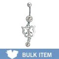 Butterfly Curved Barbell Belly Ring (Case of 4)