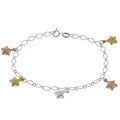 Sterling Silver Stars Tween Charm Bracelet