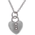Sterling Silver CZ Heart Necklace