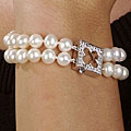14k Gold 2-row Cultured Freshwater Pearl Bracelet