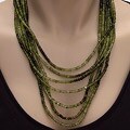 Multi-strand Green Tourmaline Gemstone Necklace